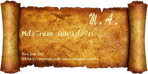 Mónus Adrián névjegykártya