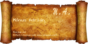 Mónus Adrián névjegykártya