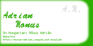 adrian monus business card